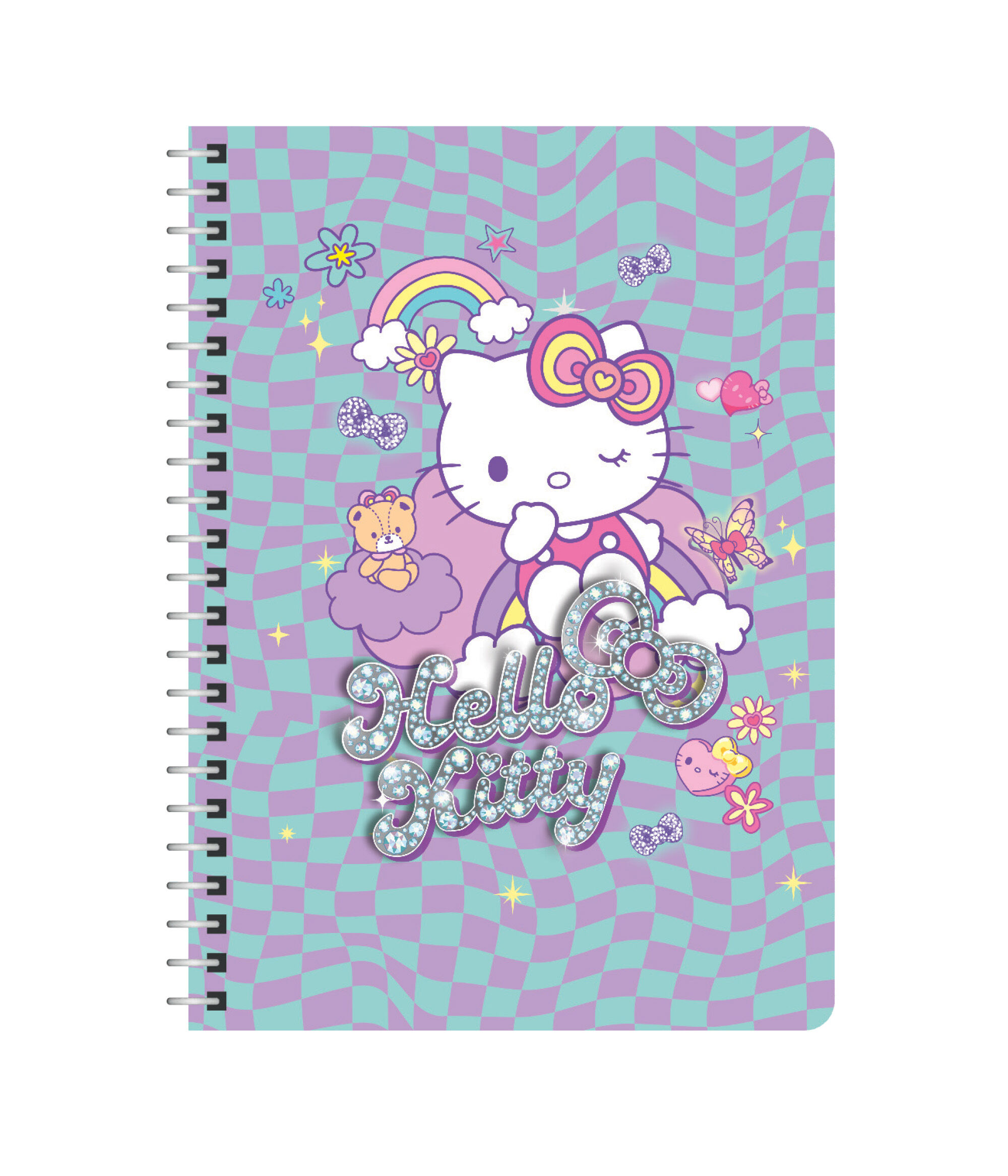 Kołobrulion A4 100k.kratka metalowa spirala Hello Kitty pink  wzór 3