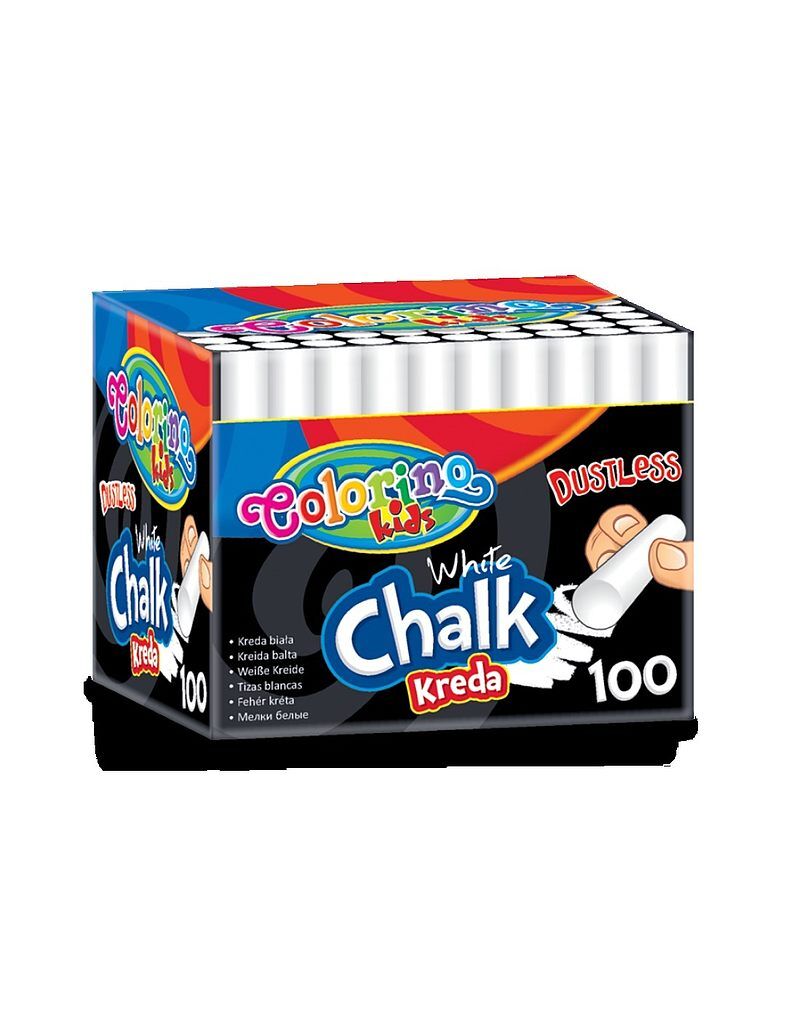 Kreda biała colorino kids bezpyłowa 100 sztuk