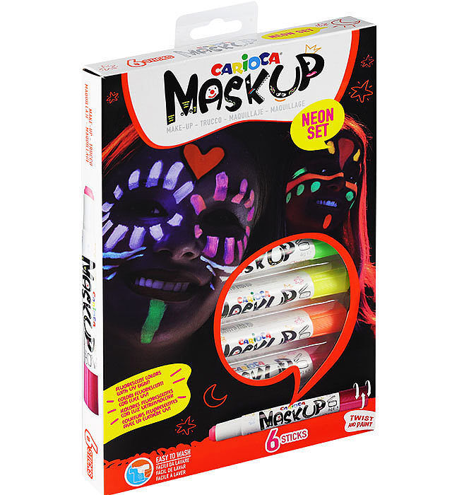 Kredki do twarzy maskup neon 6 kolorów carioca 43156
