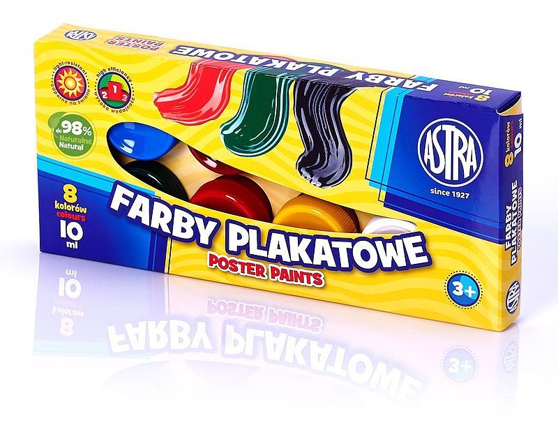 Farby plakatowe 8 kolorów 10 ml