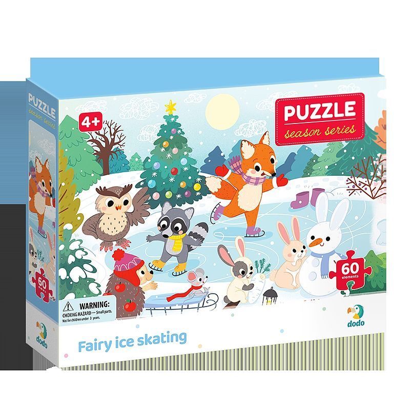 Puzzle 60 pory roku zabawa na łyżwach dop300410