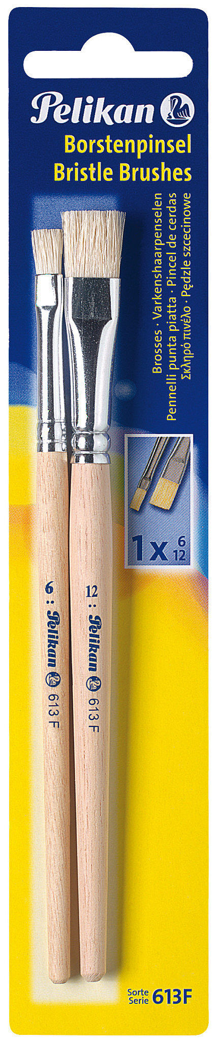 Pędzelki pelikan płaskie gr 6,12 2 sztuki blister