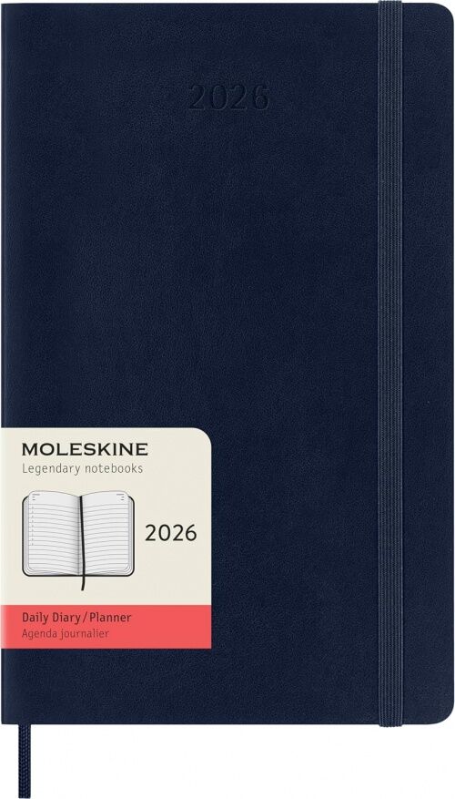 Kalendarz 2026 12M Moleskine L miękka oprawa dzienny Sapphire Blue 13x21cm