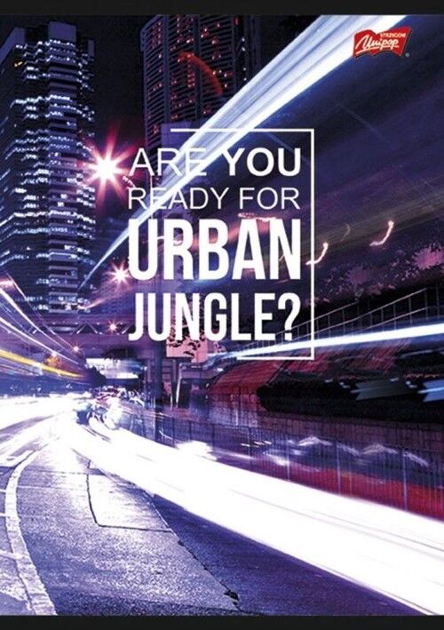 Zeszyt A5 w kratkę 60 kartek Urban Jungle 10 sztuk mix