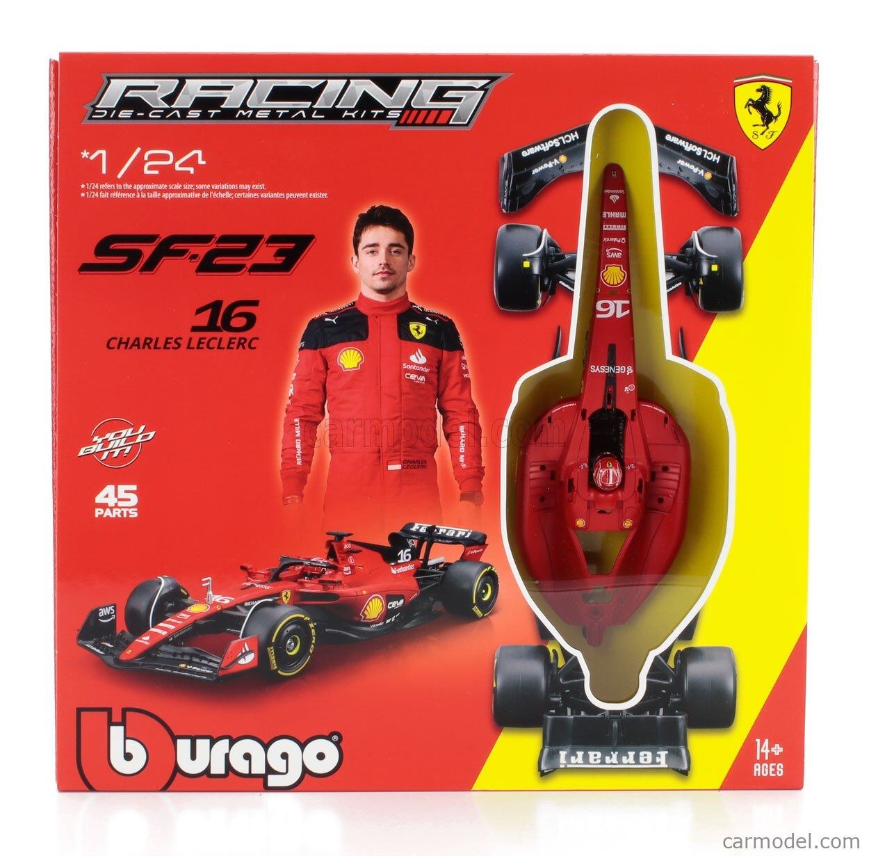 BBURAGO BOLID F1 Ferrari SF-23 Charles Leclerc 1:24 BBURAGO DO ZŁOŻENIA