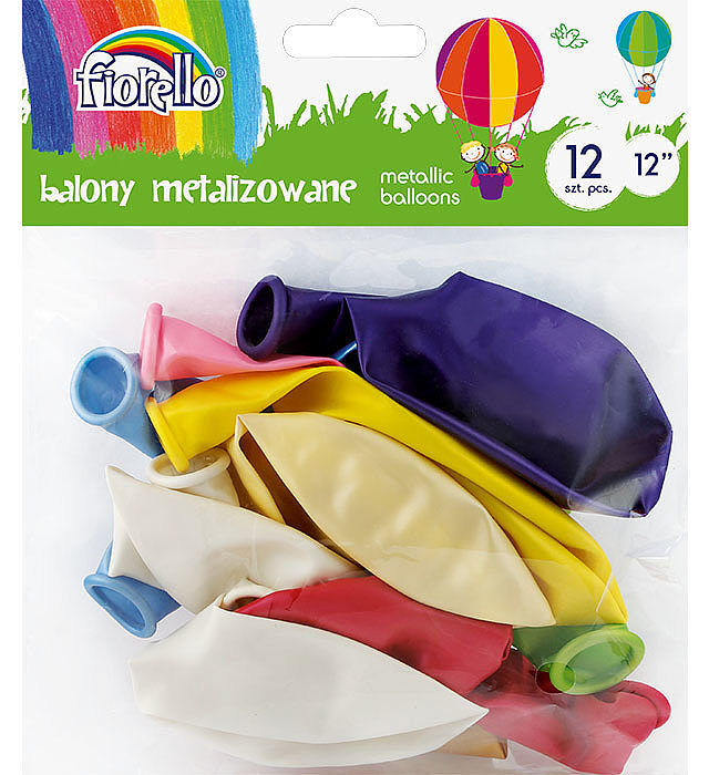Balon fiorello metal mix 12 cali, 12 sztuk
