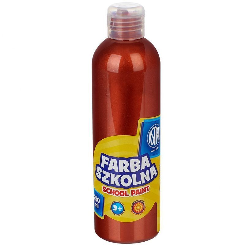 Farba szkolna naturalna tempera astra 250 ml metaliczna miedziana