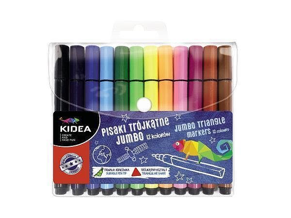 Pisaki trójkątne jumbo 12 szt. Kidea