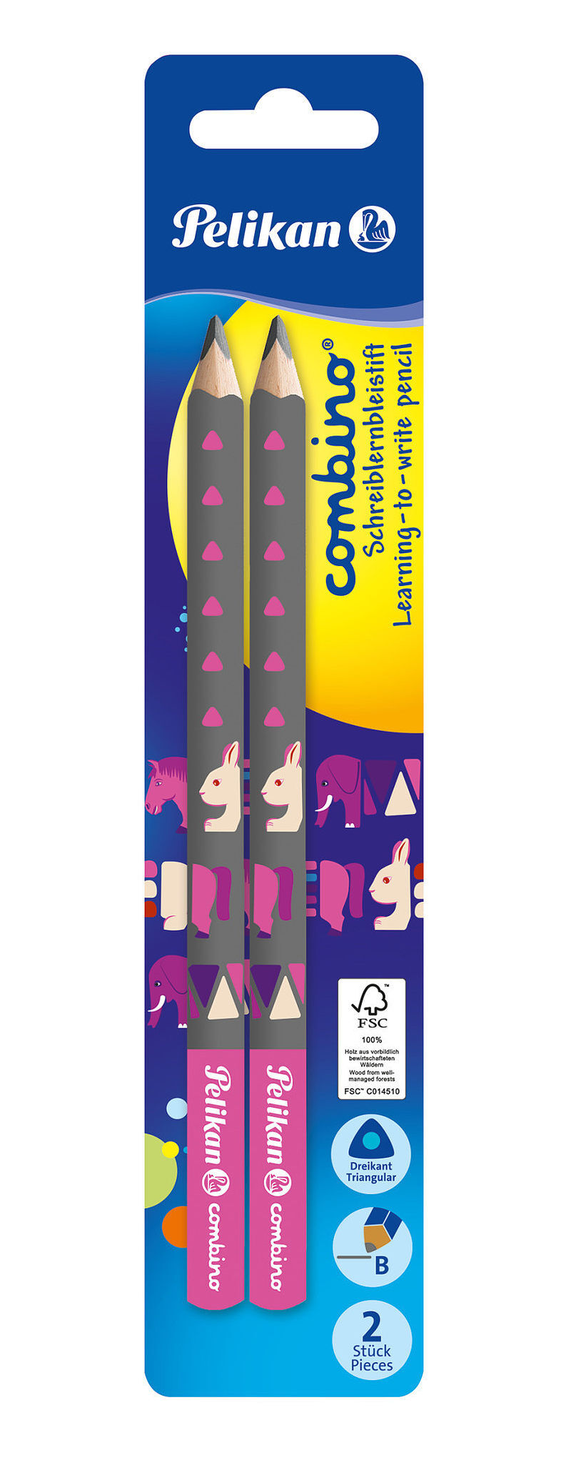 Ołówek pelikan combino pink 2 sztuki blister