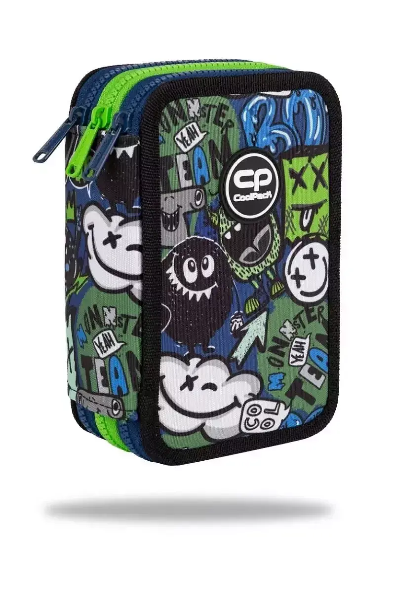 Piórnik 3-komorowy z wyposażeniem coolpack jumper 3 monster team