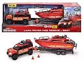 Majorette grand land rover ratowniczy z przyczepką i łodzią 33,5 cm