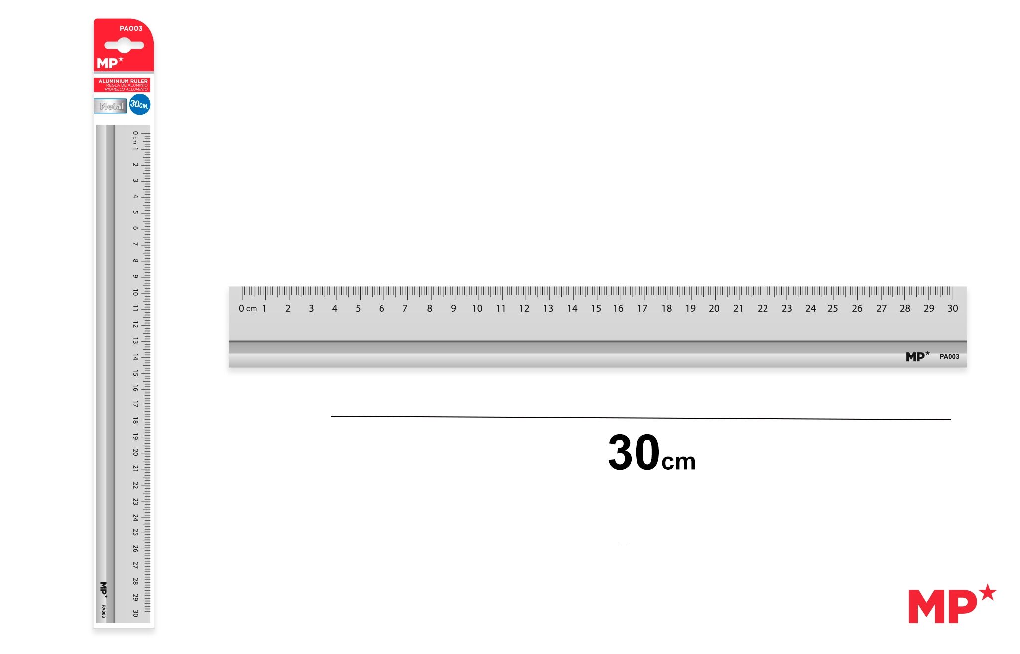 Linijka MP aluminiowa 30cm