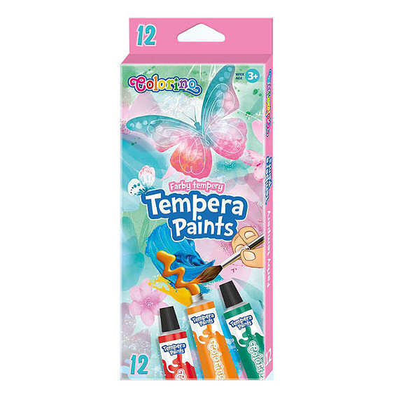 Farby tempera w tubie colorino dreams 12 ml. 12 kolorów