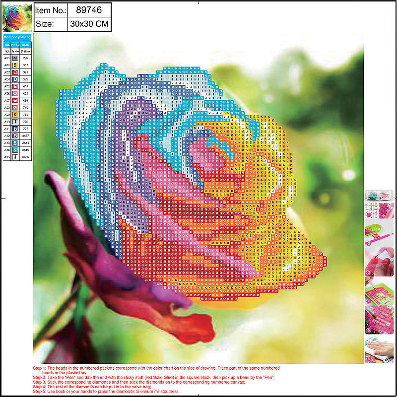 Mozaika diamentowa 5d kit 30x30 cm roses 89746 centrum