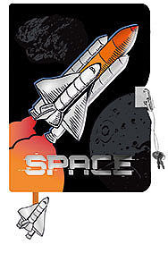 Pamiętnik z kłódką 3D Space A5, 96 kartek