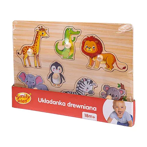 Układanka drewniana zoo uchwyty spw83610 an01