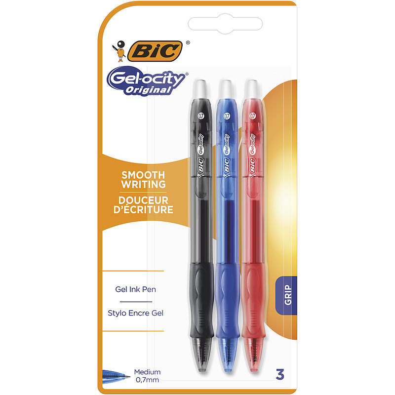 Długopis żelowy bic gel-ocity original mix ast blister 3 kolory