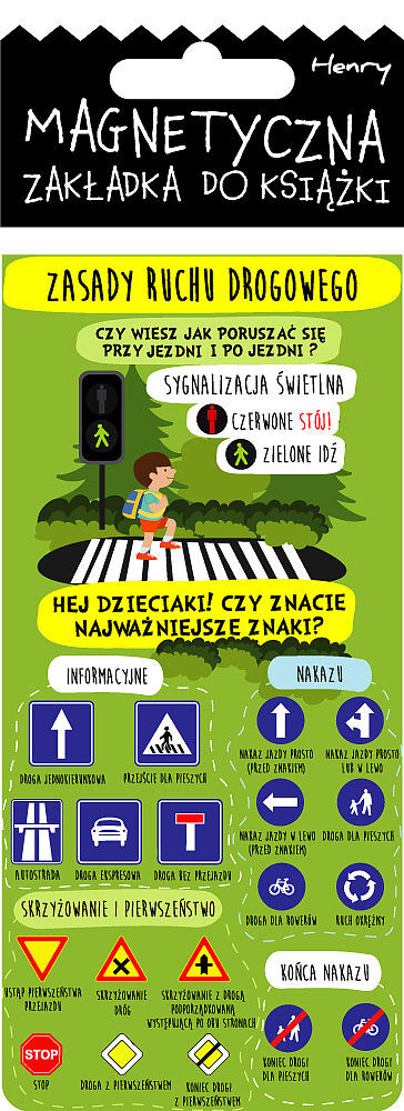 Zakładka magnetyczna edukacyjna znaki drogowe