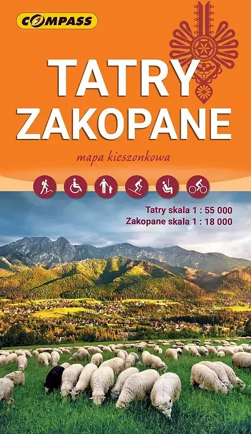 Tatry, Zakopane. Mapa kieszonkowa w skali 1:55 000 (wersja wodoodporna)