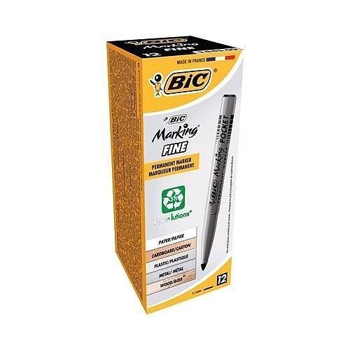 Marker czarny bic marking fine pocket ecolutions pudełko 12szt