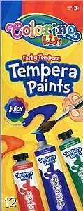 Farby colorino kids tempera w tubach 12 kolorów 12 ml