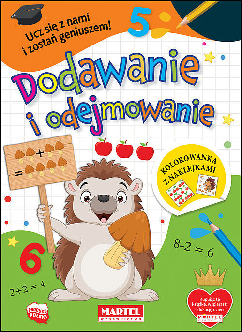 Kolorowanka z naklejkami dodawanie i odejmowanie