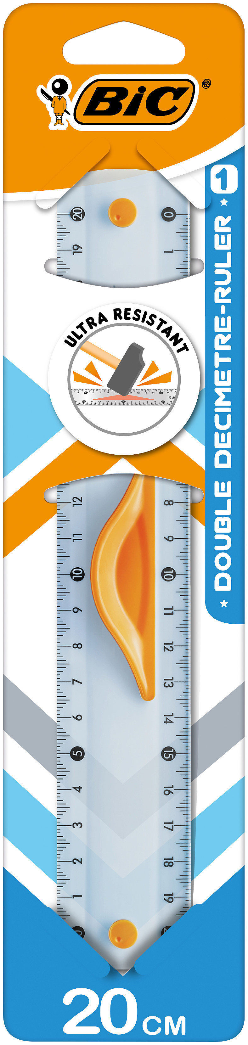 Linijka bic double ruler 20cm 1 szt. Blister