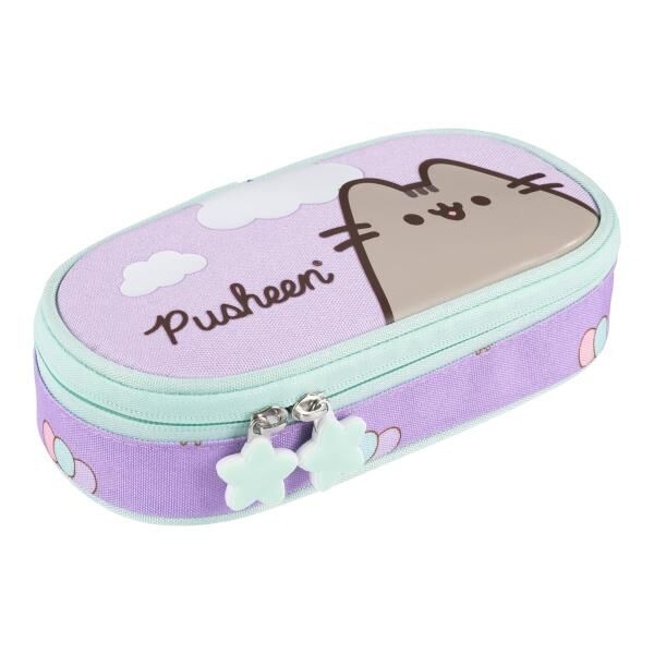 Piórnik saszetka usztywniona z wewnętrzną klapką Pusheen Violet