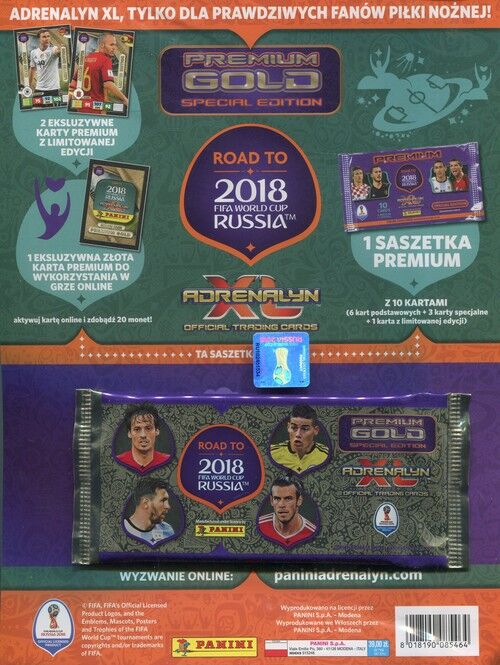 Adrenalyn XL Road to 2018 FIFA World Cup Russia Saszetka Premium Gold