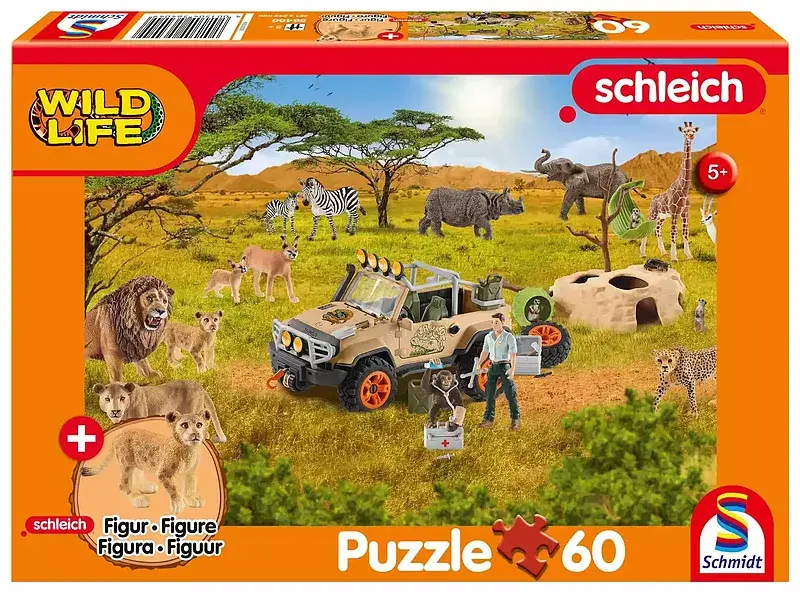 Puzzle 60 schleich dzika przyroda + figurka 112300