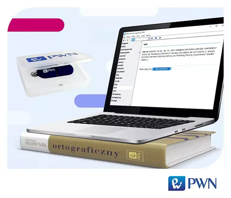 Wielki słownik ortograficzny PWN z zasadami pisowni i interpunkcji. Pendrive