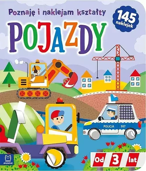 Pojazdy. Poznaję i naklejam kształty od 3 lat