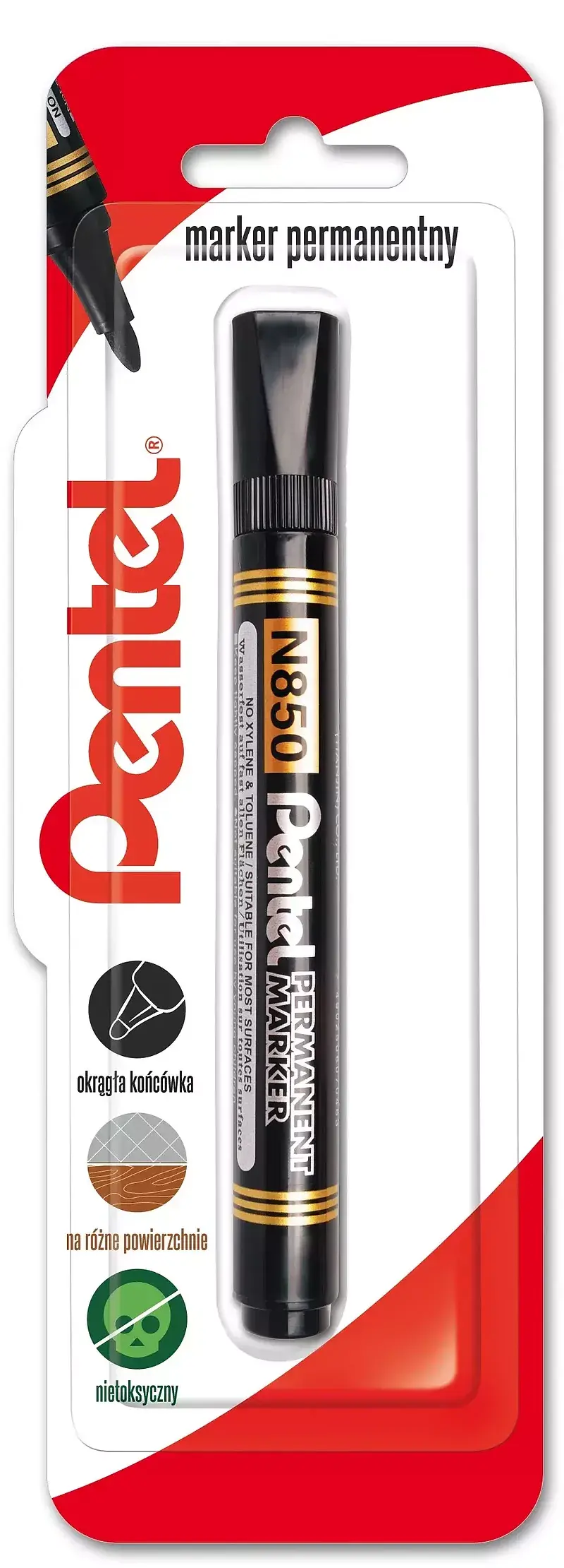 Marker permenentny z okrągłą końcówka n850 czarny 1 szt