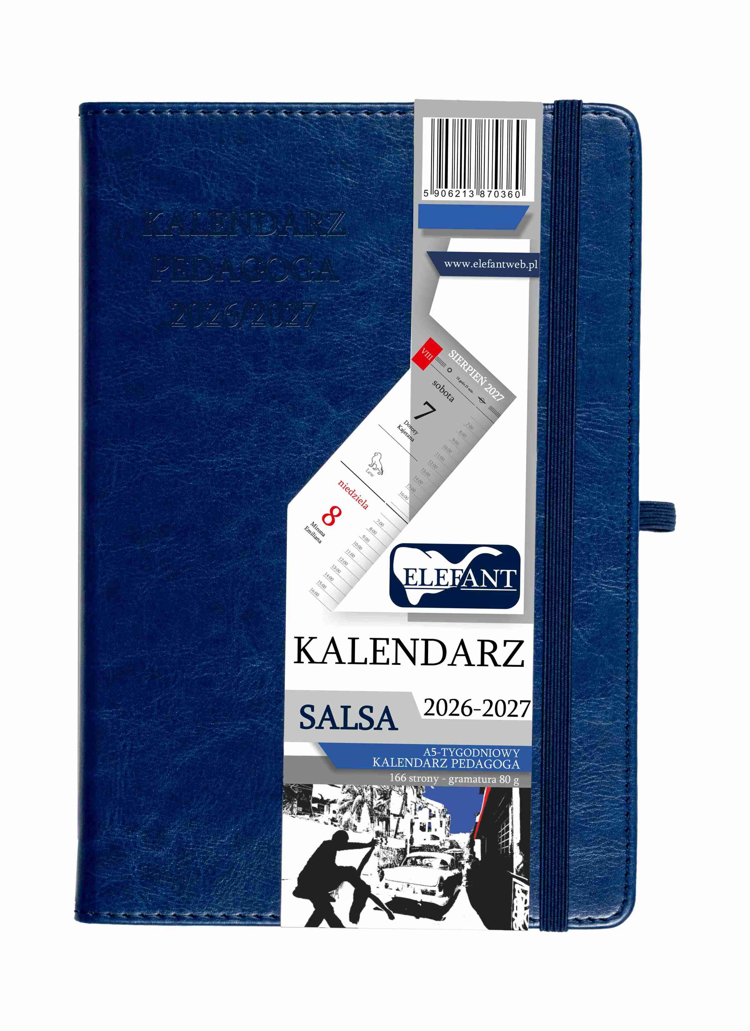 Kalendarz pedagoga 2026/2027 Salsa A5 tygodniowy granatowy