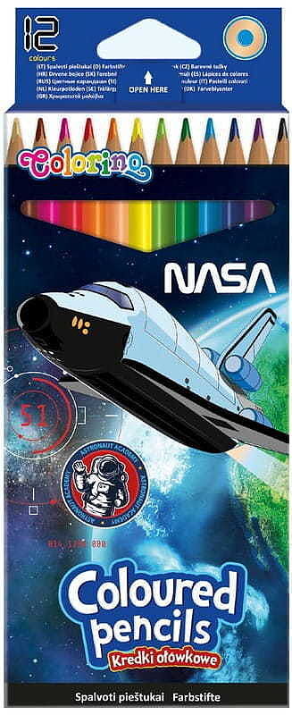 Kredki ołówkowe trójkątne colorino nasa 12 kolorów