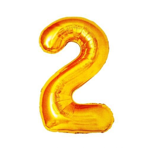 Balon foliowy złota cyfra "2"