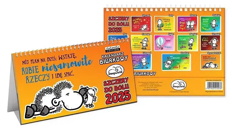 Kalendarz 2025 biurkowy sheepworld szczery do bólu