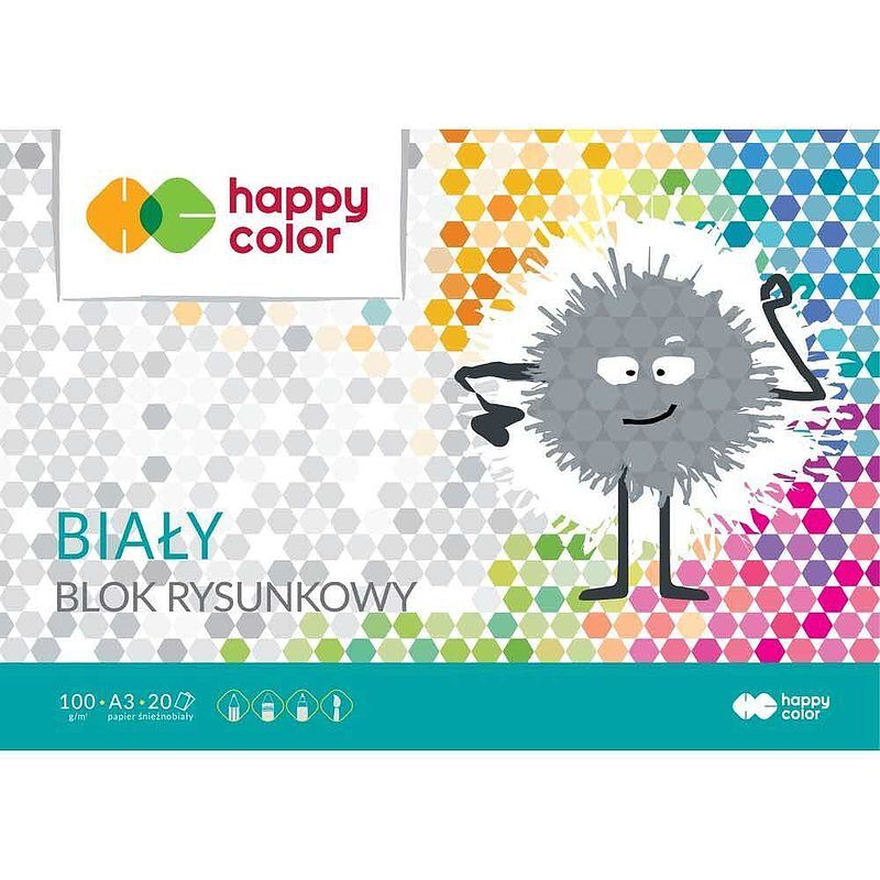 Blok rysunkowy biały a3 100g happy color pakiet 10sztuk