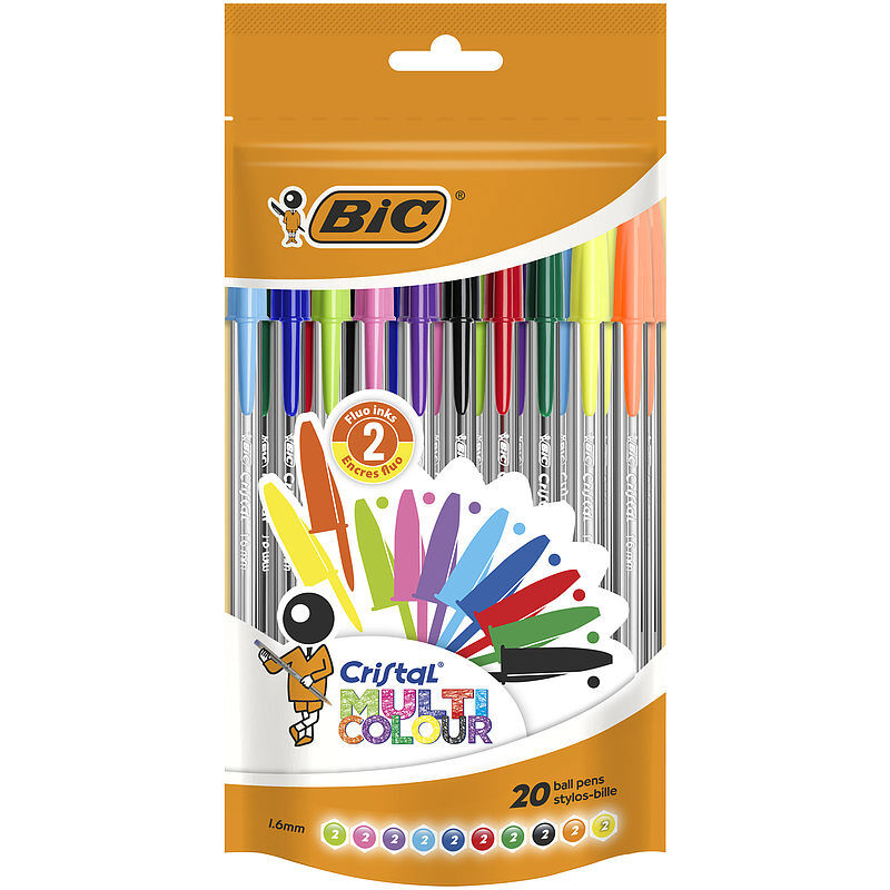Długopis bic cristal multi color mix doypack 20szt