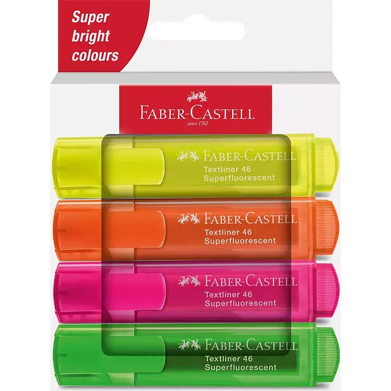 Zakreślacz faber-castell 1546 neonowy 4 kolory
