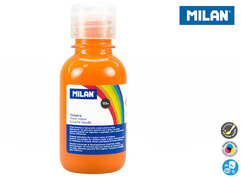 Farba milan plakatowa 125 ml pomarańczowa butelka