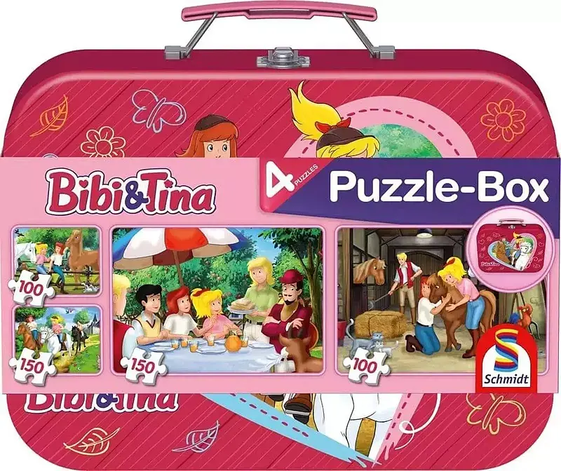 Puzzle 2 x 100 + 2 x 150 w walizce bibi & tina 105576