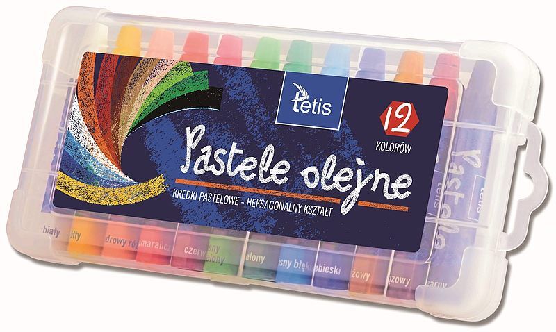 Pastele olejne tetis heksagonalne 12 kolorów