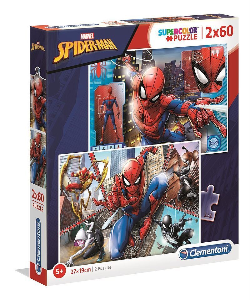 Puzzle 2x60 super kolor spider-man 21608