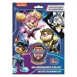 Zestaw aksamitnych kolorowanek z flamastrami psi patrol 8 elementów