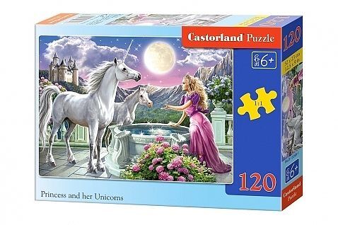 Puzzle 120 księżniczka i jej jednorożce