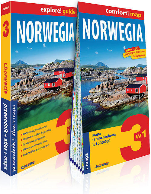 Norwegia 3w1 przewodnik + atlas + mapa