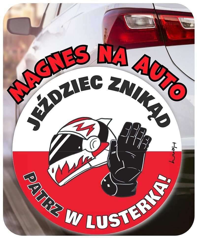 Magnes na auto patrz w lusterka
