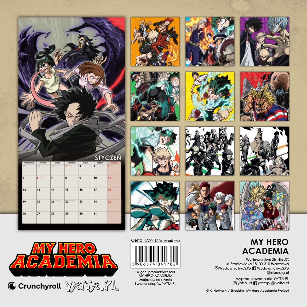 My Hero Academia (Kalendarz ścienny) - 2026