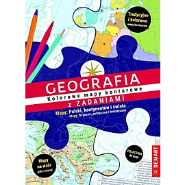 Geografia kolorowe mapy konturowe z zadaniami